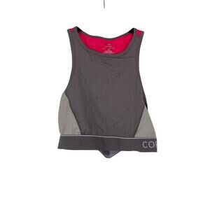 Cory Vines Sports Bra Womens Size Medium Racerback Gray Pink Unlined NEW